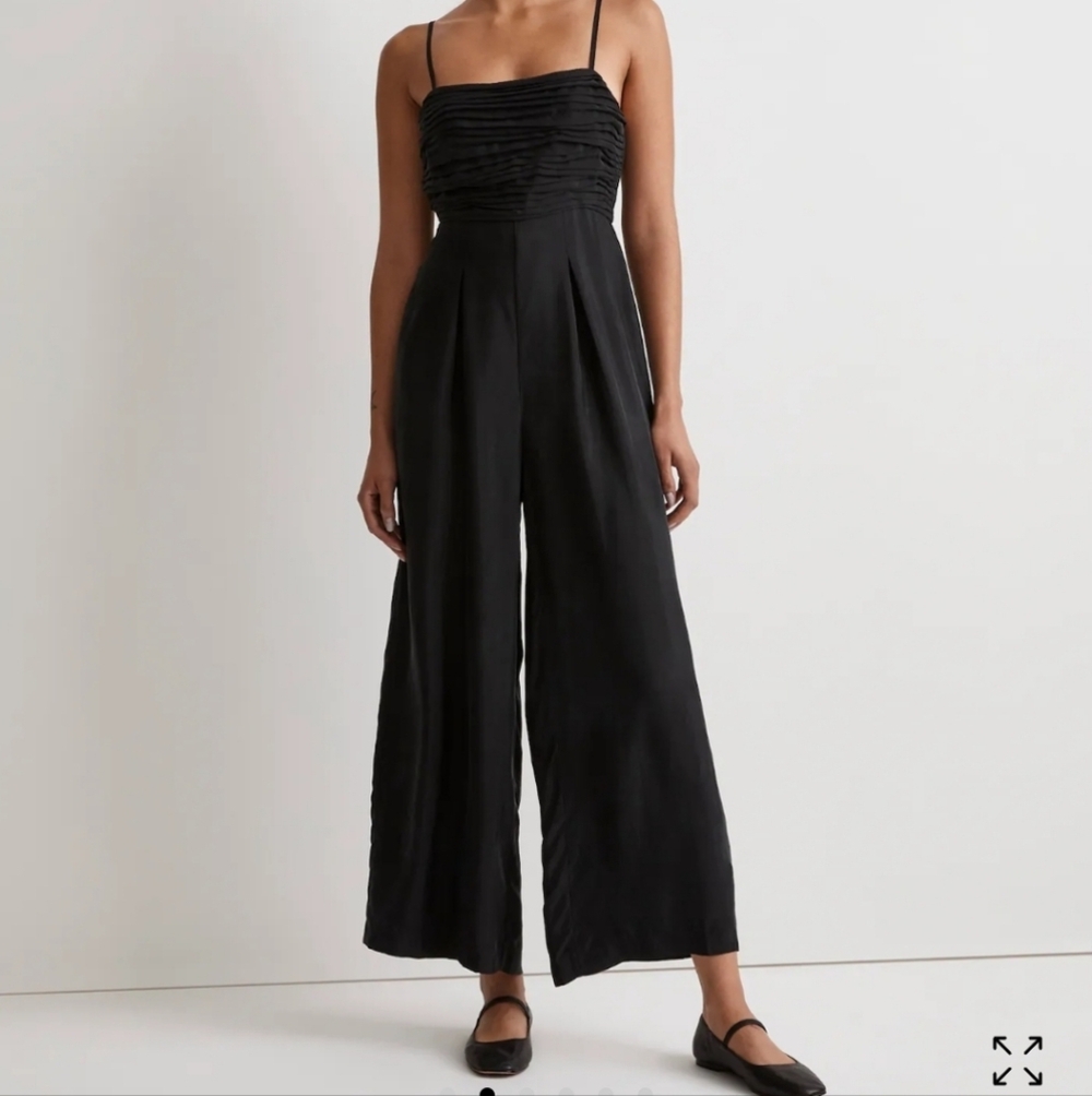 MADEWELL Ruched Crop Straight-Leg Jumpsuit Sz 10  NWOT NO119